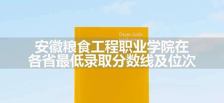 安徽粮食工程职业学院在各省最低录取分数线及位次