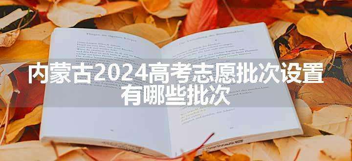 内蒙古2024高考志愿批次设置 有哪些批次