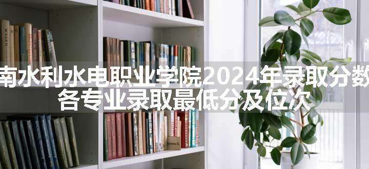 云南水利水电职业学院2024年录取分数线 各专业录取最低分及位次