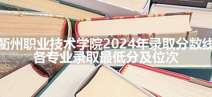 衢州职业技术学院2024年录取分数线 各专业录取最低分及位次