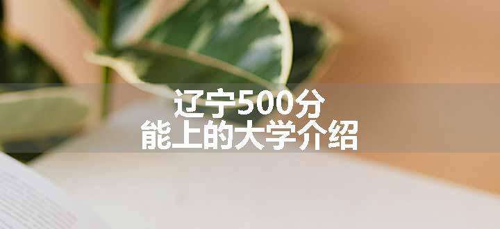 辽宁500分能上的大学介绍