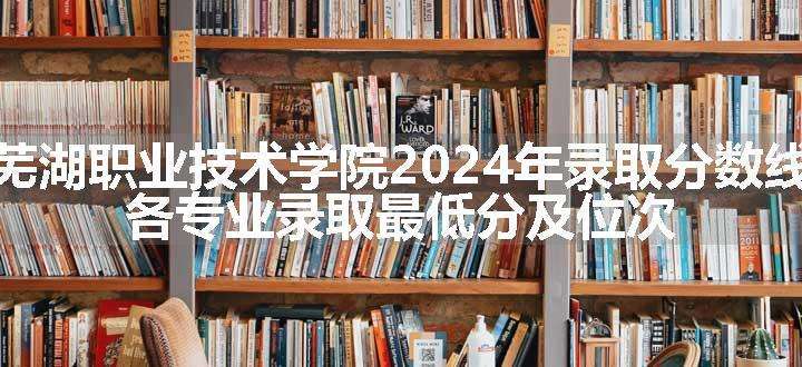 芜湖职业技术学院2024年录取分数线 各专业录取最低分及位次