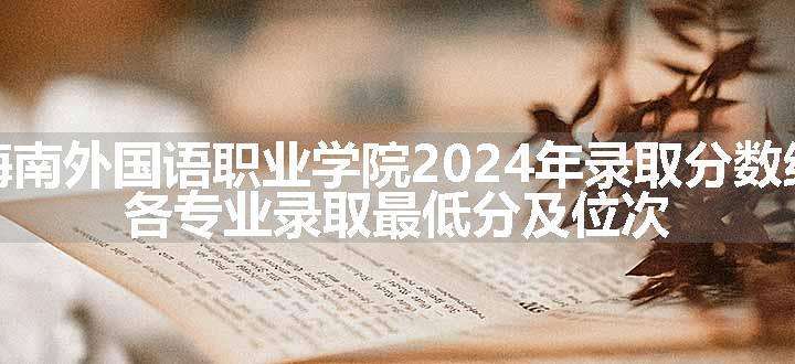 海南外国语职业学院2024年录取分数线 各专业录取最低分及位次