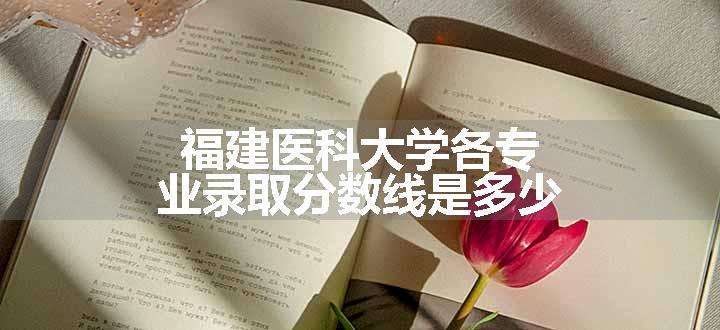 福建医科大学各专业录取分数线是多少