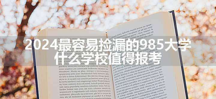 2024最容易捡漏的985大学 什么学校值得报考