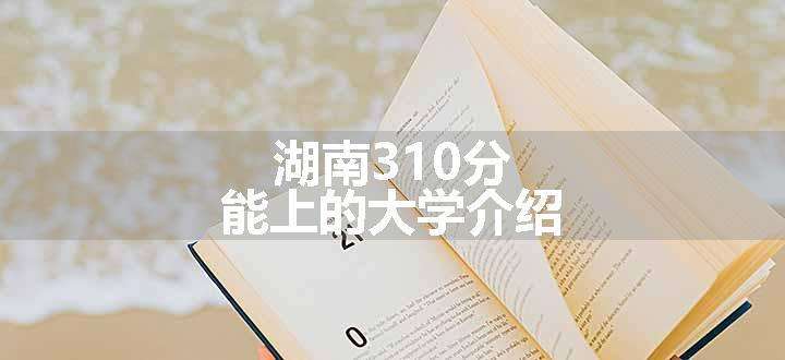 湖南310分能上的大学介绍