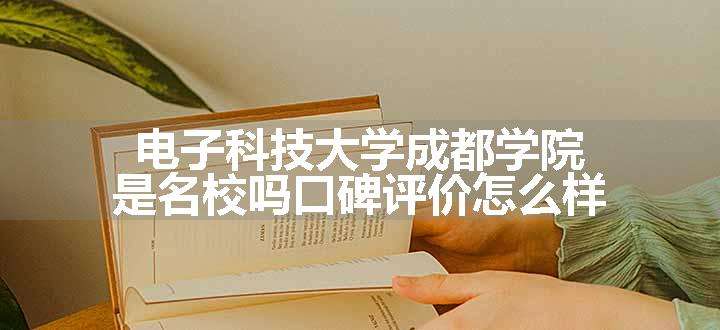 电子科技大学成都学院是名校吗口碑评价怎么样