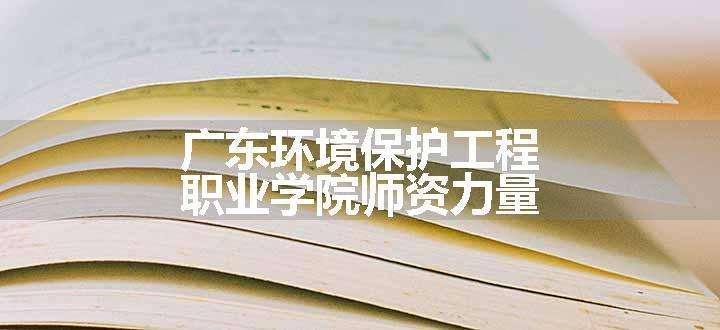 广东环境保护工程职业学院师资力量