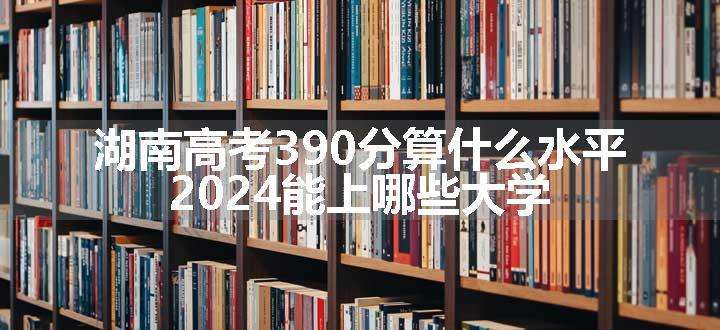 湖南高考390分算什么水平 2024能上哪些大学