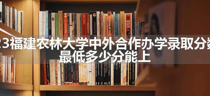 2023福建农林大学中外合作办学录取分数线 最低多少分能上