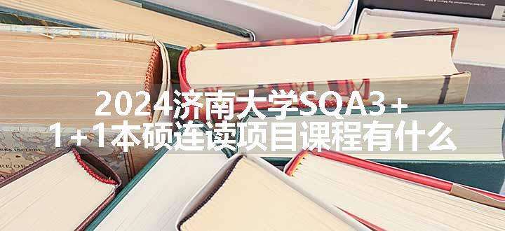 2024济南大学SQA3+1+1本硕连读项目课程有什么