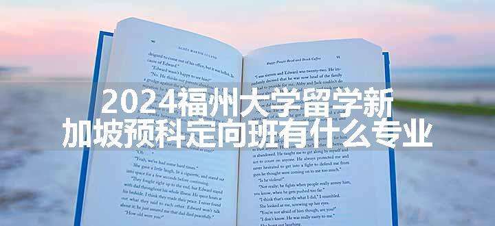 2024福州大学留学新加坡预科定向班有什么专业