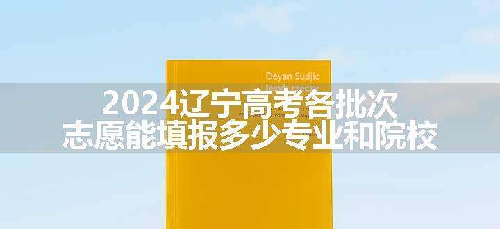 2024辽宁高考各批次志愿能填报多少专业和院校