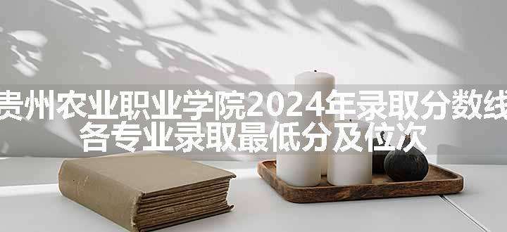 贵州农业职业学院2024年录取分数线 各专业录取最低分及位次