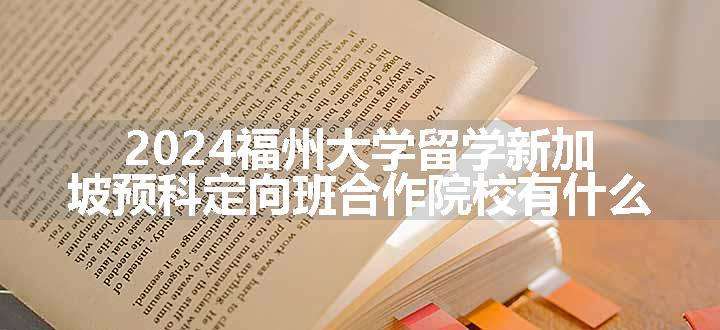 2024福州大学留学新加坡预科定向班合作院校有什么