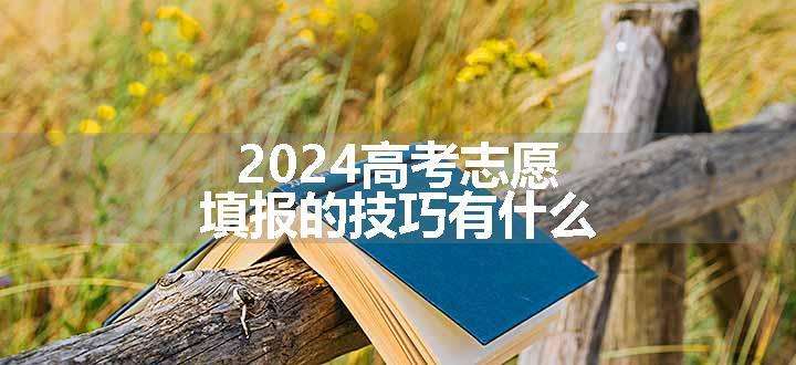 2024高考志愿填报的技巧有什么