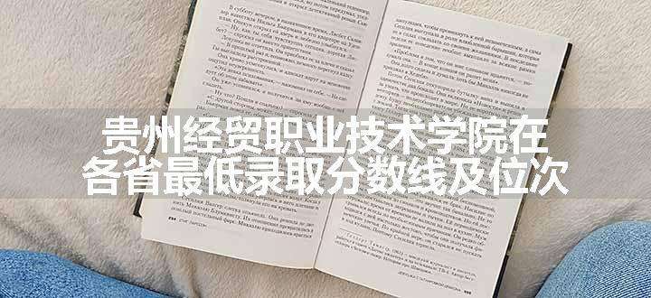 贵州经贸职业技术学院在各省最低录取分数线及位次