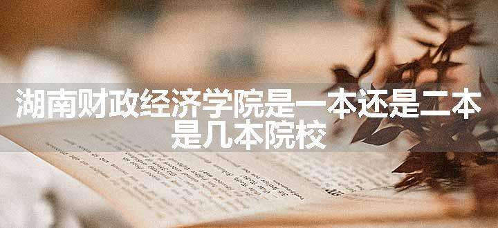 湖南财政经济学院是一本还是二本 是几本院校