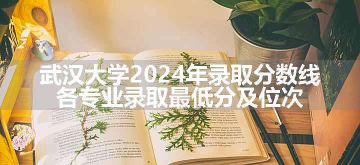 武汉大学2024年录取分数线 各专业录取最低分及位次