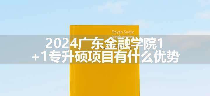 2024广东金融学院1+1专升硕项目有什么优势