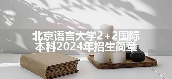 北京语言大学2+2国际本科留学项目2024年招生简章