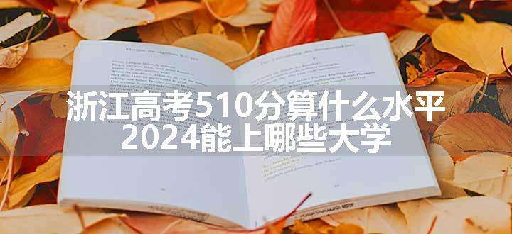 浙江高考510分算什么水平 2024能上哪些大学