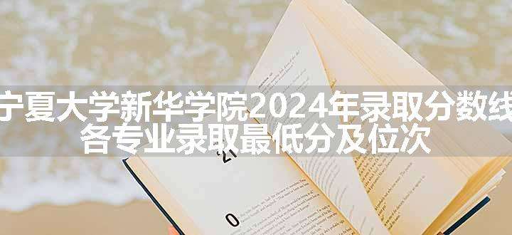 宁夏大学新华学院2024年录取分数线 各专业录取最低分及位次