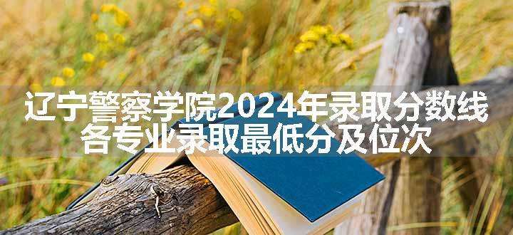 辽宁警察学院2024年录取分数线 各专业录取最低分及位次