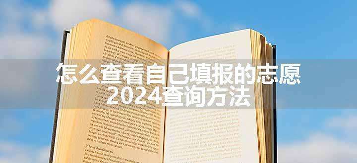 怎么查看自己填报的志愿 2024查询方法