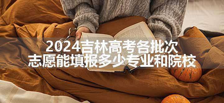 2024吉林高考各批次志愿能填报多少专业和院校