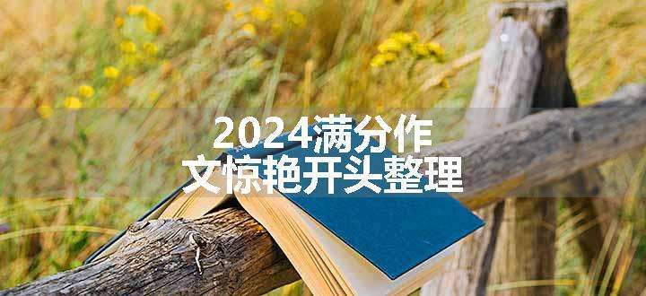 2024满分作文惊艳开头整理