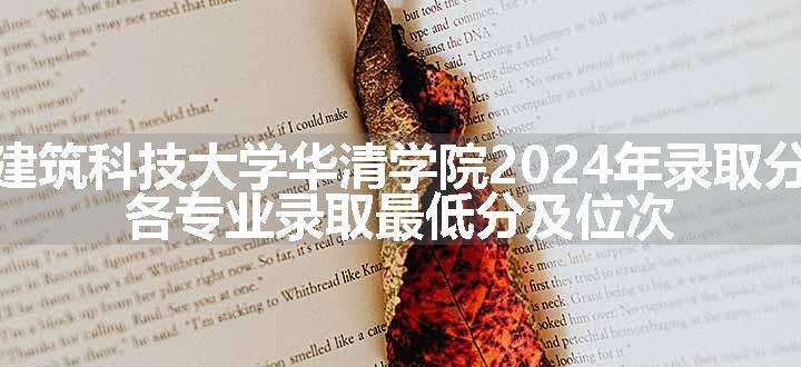 西安建筑科技大学华清学院2024年录取分数线 各专业录取最低分及位次