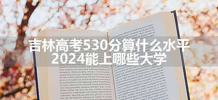 吉林高考530分算什么水平 2024能上哪些大学