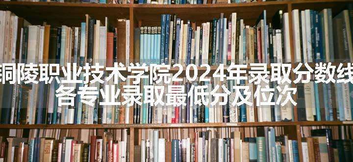 铜陵职业技术学院2024年录取分数线 各专业录取最低分及位次