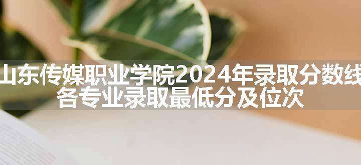 山东传媒职业学院2024年录取分数线 各专业录取最低分及位次