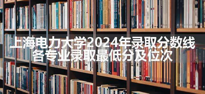 上海电力大学2024年录取分数线 各专业录取最低分及位次