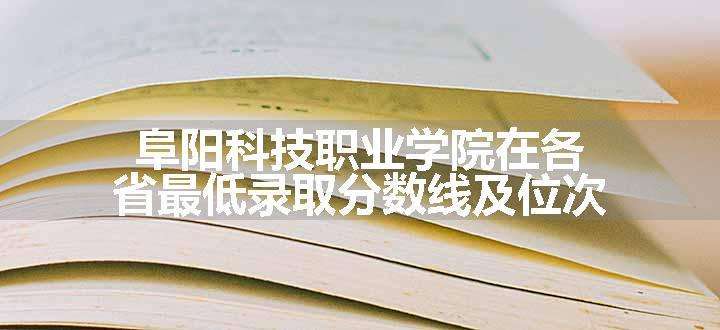 阜阳科技职业学院在各省最低录取分数线及位次