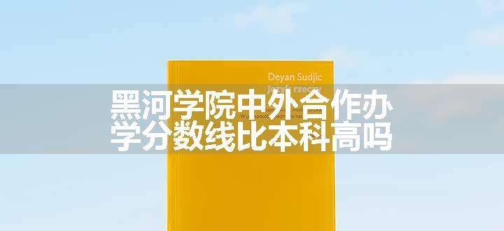 黑河学院中外合作办学分数线比本科高吗