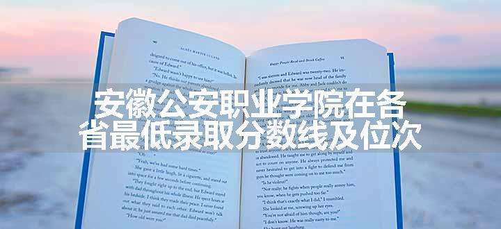 安徽公安职业学院在各省最低录取分数线及位次