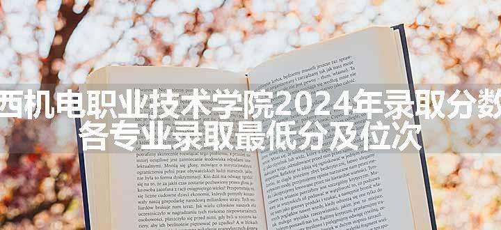 山西机电职业技术学院2024年录取分数线 各专业录取最低分及位次