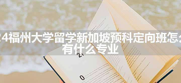 2024福州大学留学新加坡预科定向班怎么样 有什么专业