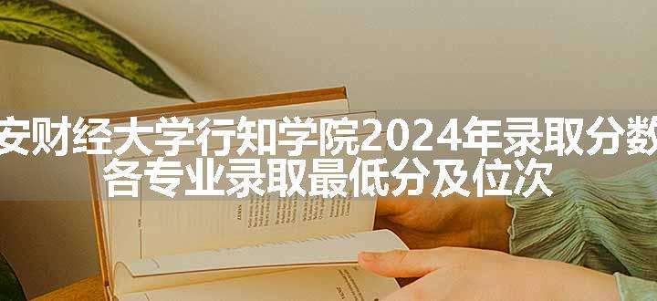 西安财经大学行知学院2024年录取分数线 各专业录取最低分及位次