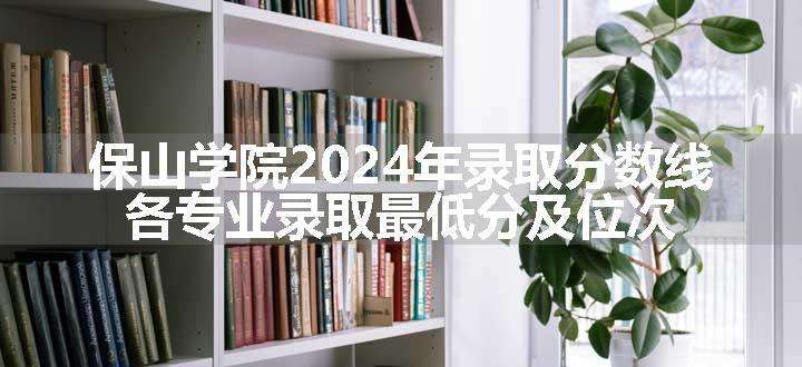 保山学院2024年录取分数线 各专业录取最低分及位次