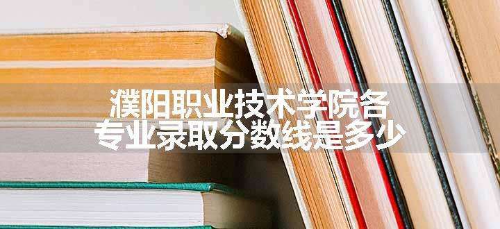 濮阳职业技术学院各专业录取分数线是多少