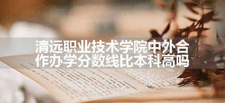 清远职业技术学院中外合作办学分数线比本科高吗