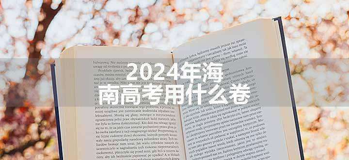 2024年海南高考用什么卷