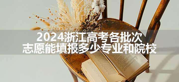 2024浙江高考各批次志愿能填报多少专业和院校