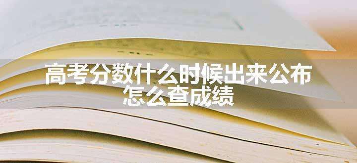 高考分数什么时候出来公布 怎么查成绩