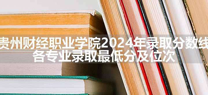 贵州财经职业学院2024年录取分数线 各专业录取最低分及位次