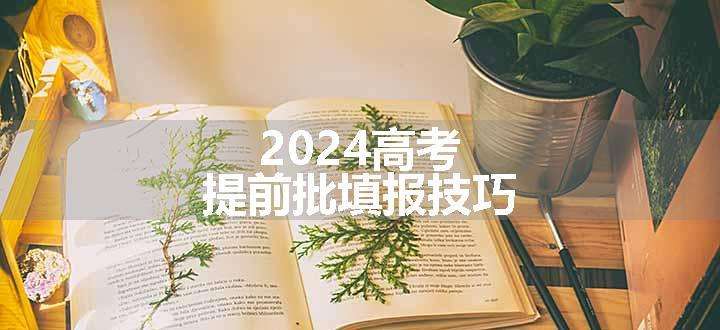 2024高考提前批填报技巧